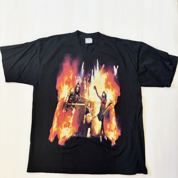 Vintage Other - Vtg 2000 KISS Rocks Hershey PA Farewell Tour I Was There T-Shirt Fire Flames XL